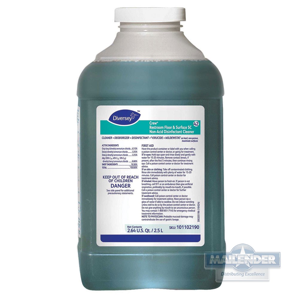 CREW RR FLOOR AND SURFACE NA DISINFECTANT CLEANER, FRESH 2/2.5L/CA
