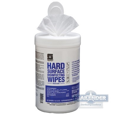 HARD SURFACE DISINFECTING QUAT WIPES FRESH SCENT (125SHEETS)