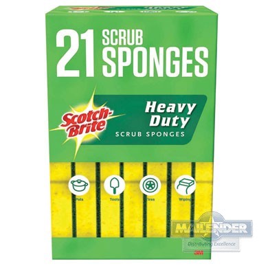 SCOTCH-BRITE HEAVY DUTY SCRUB SPONGE 4.25"X2.7"X.6"