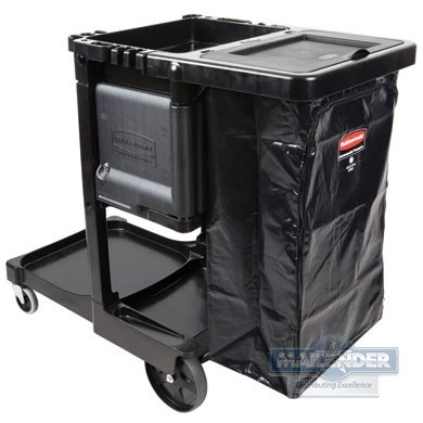 EXECUTIVE JANITORIAL CLEANING CART-TRADITIONAL BLACK