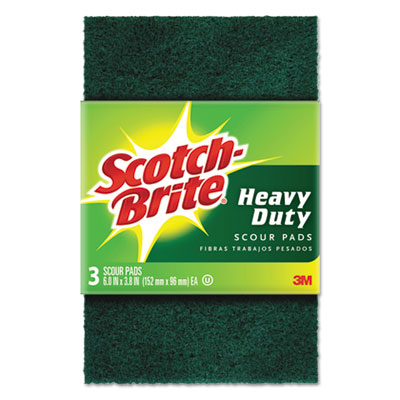 SCOTCH BRITE HEAVY DUTY SCOURING PAD GREEN (3/PK)