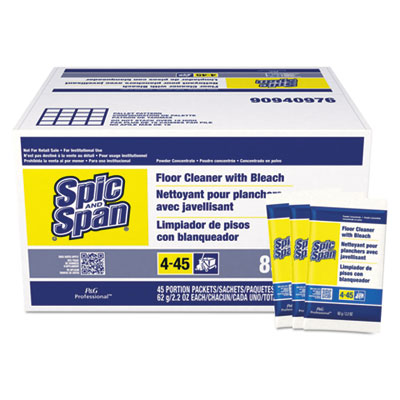 SPIC AND SPAN FLOOR CLEANER W BLEACH  2.2OZ PACKETS  45/CA