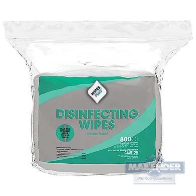 WP DISINFECTANT WIPES 8"X6" REFILL BAG 800 CT
