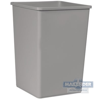 UNTOUCHABLE SQUARE CONTAINER GRAY NO LID (USED LID 2664-G) (35GAL)
