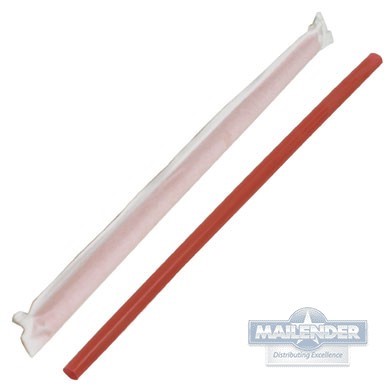 10.25" SUPER JUMBO WRAPPED SCOOP STRAW RED