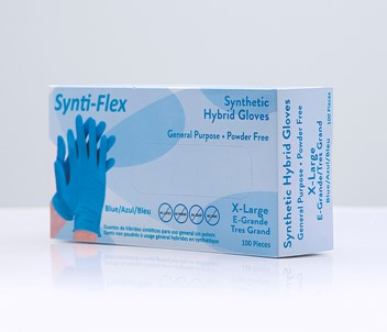 SYNTI-FLEX SYNTHETIC HYBRID GLOVE 3 MIL BLUE MEDIUM