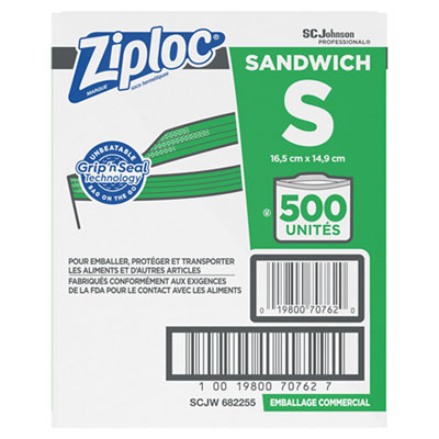 ZIPLOC RESEALABLE SANDWICH BAG 6.5"X6"