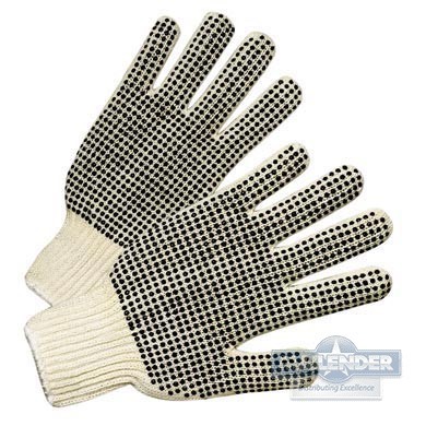 COTTON GLOVE W/BLACK DOTS BOTH SIDES XSMALL YOUTH