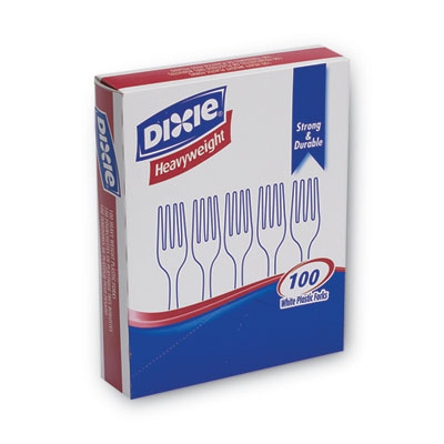 DIXIE HEAVY WEIGHT PLASTIC FORKS BOX WHITE