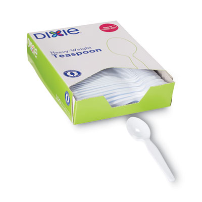 DIXIE HEAVY WEIGHT PLASTIC SPOONS BOX WHITE