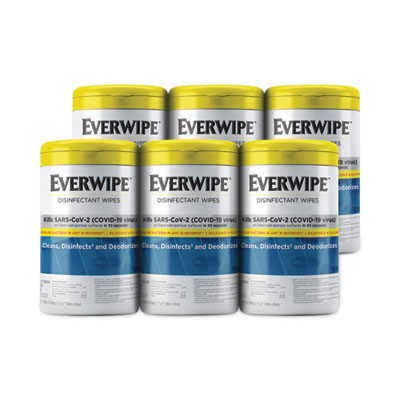 EVERWIPE DISINFECTANT WIPES 7X7,  75/CANISTER   6/CA