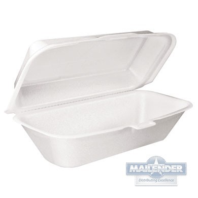 9.75"X5.25"X3.25" FOAM HINGED HOAGIE CONTAINER