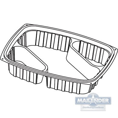 CLEARPAC 3 COMPARTMENT NACHO TRAY