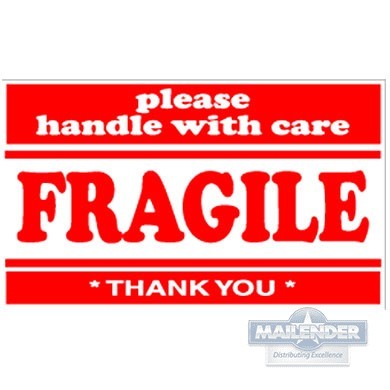 LABEL 3"X5" HANDLE WITH CARE/FRAGILE