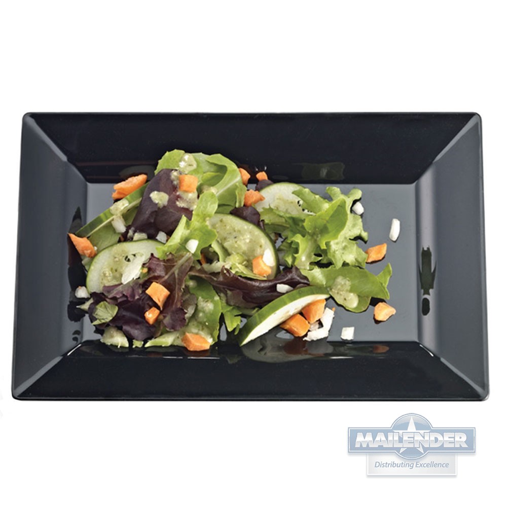 12"X7.5" BLACK RECTANGLE LUNCH PLATE