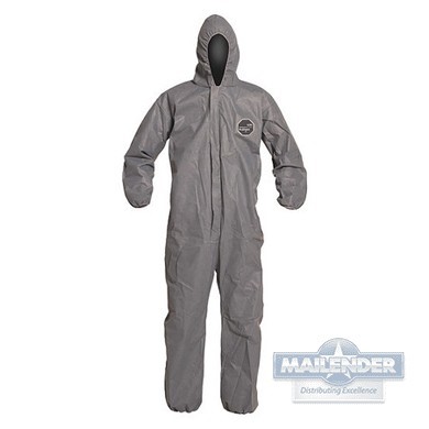 DUPONT PROSHIELD 10 XL COVERALL ELASTIC WRIST/ANKLE W/ HOOD GRAY