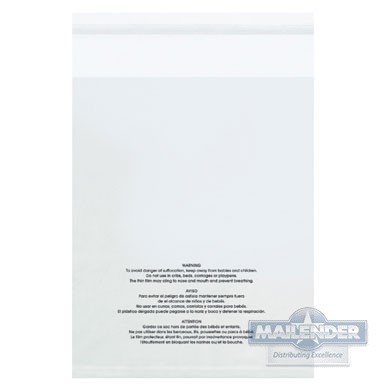 11"X14" 1.5 MIL RESEALABLE POLY BAG W/SUFFOCATION WARNING